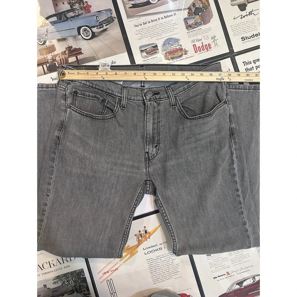 Levi's 514 Straight Fit Flex Jeans Men's 34x30 Light Gray Stretch Denim Pants